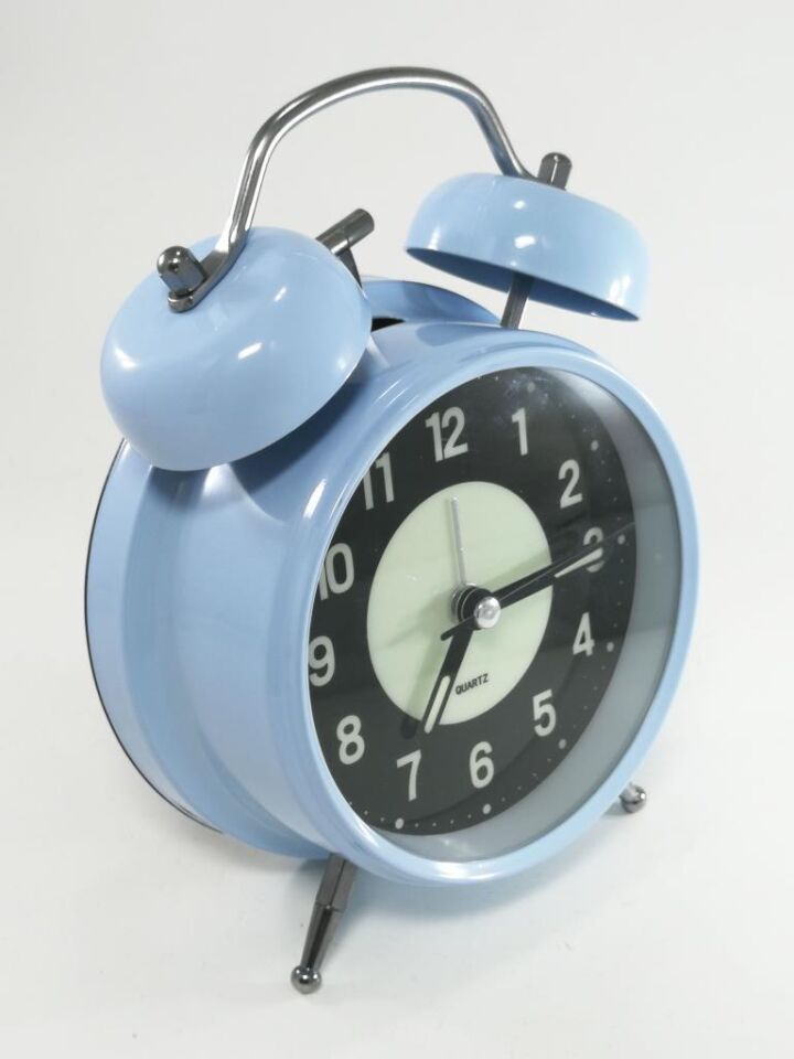 Fosforlu ve Işıklı Çalar Saat Ev Ofis Aksesuar Nostaljik Masa Saati MAVİ