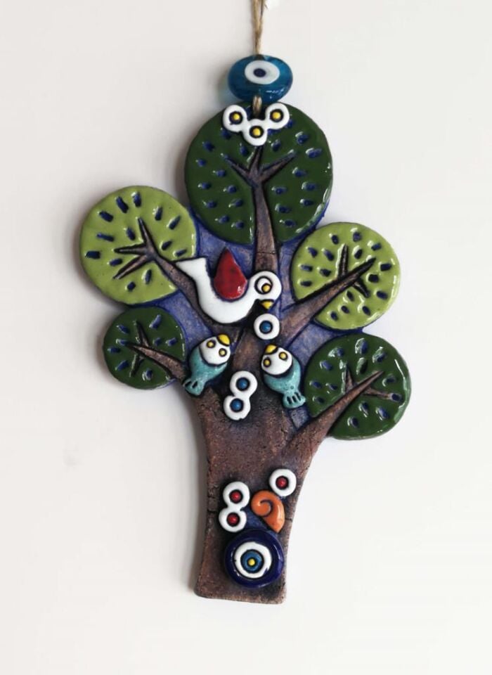 Özel Tasarım Ağaç Nazarlık Seramik Duvar Süsü