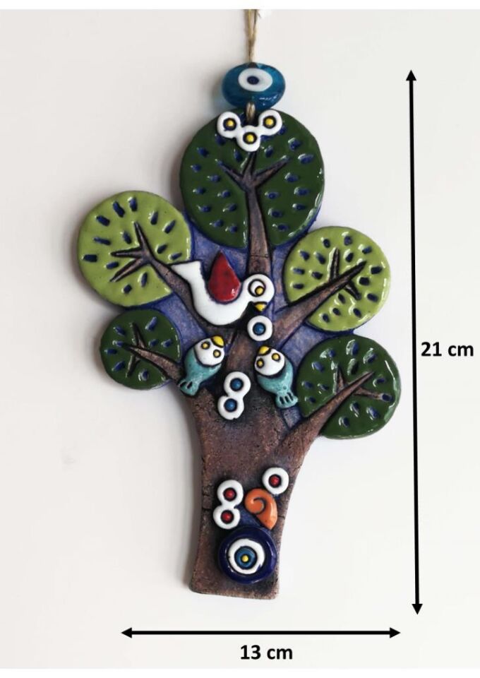 Özel Tasarım Ağaç Nazarlık Seramik Duvar Süsü