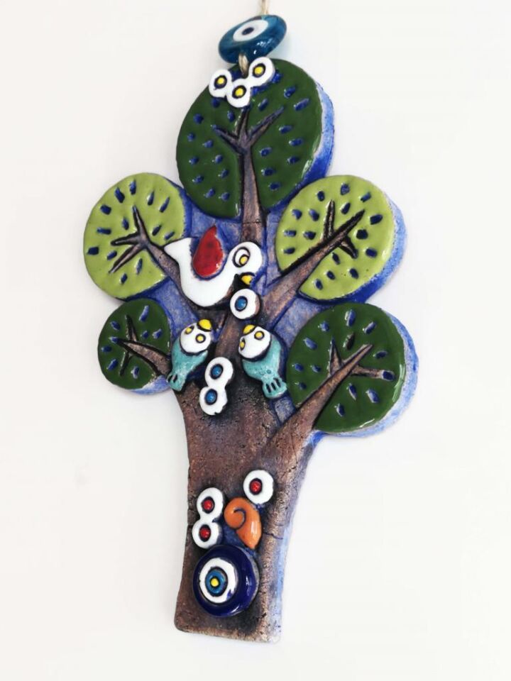 Özel Tasarım Ağaç Nazarlık Seramik Duvar Süsü