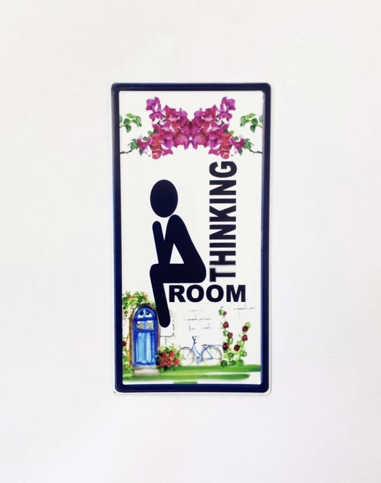 Metal Thinking Room Erkek Tabela Wc Kapı Önü Aksesuar Metal Plaka