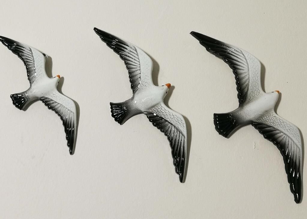 Dekoratif 3' lü Kuş Duvar Süsü Ev Dekoru