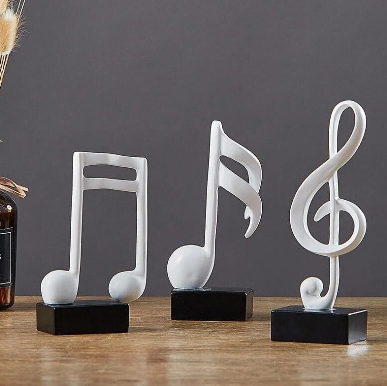 Ev Dekor Üçlü Set Dekoratif Sanat Nota El Sanatları Oturma Odası Masa Süsleri Beyaz