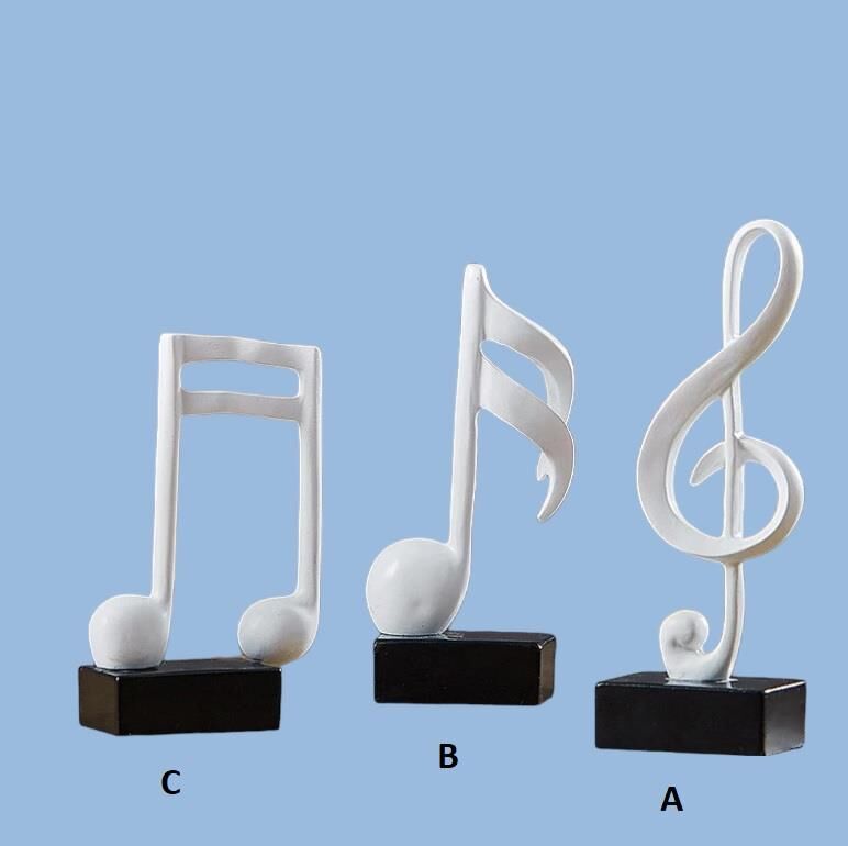 Ev Dekor Üçlü Set Dekoratif Sanat Nota El Sanatları Oturma Odası Masa Süsleri Beyaz