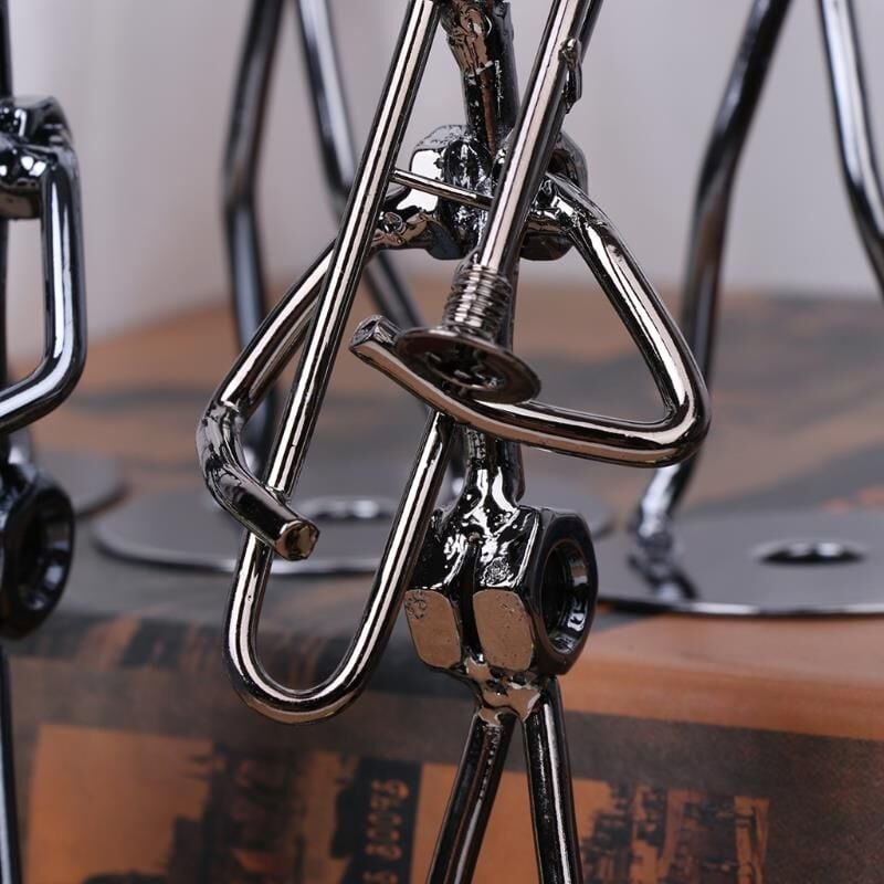 8 Adet Metal Müzisyen Seti Müzik Orkestrası Biblo Dekorasyon