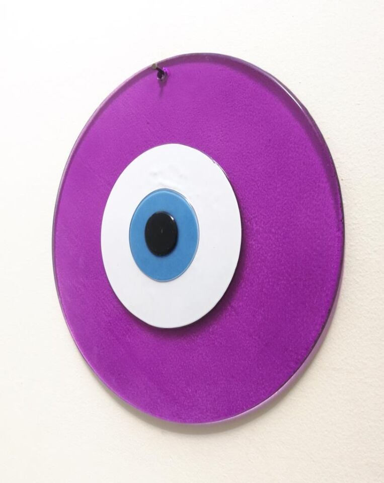 Dev Cam Nazarlık Nazar Boncuğu Lüks Kalite 30cm Çap El Işi Dekoratif Duvar Süsü Kırmızı