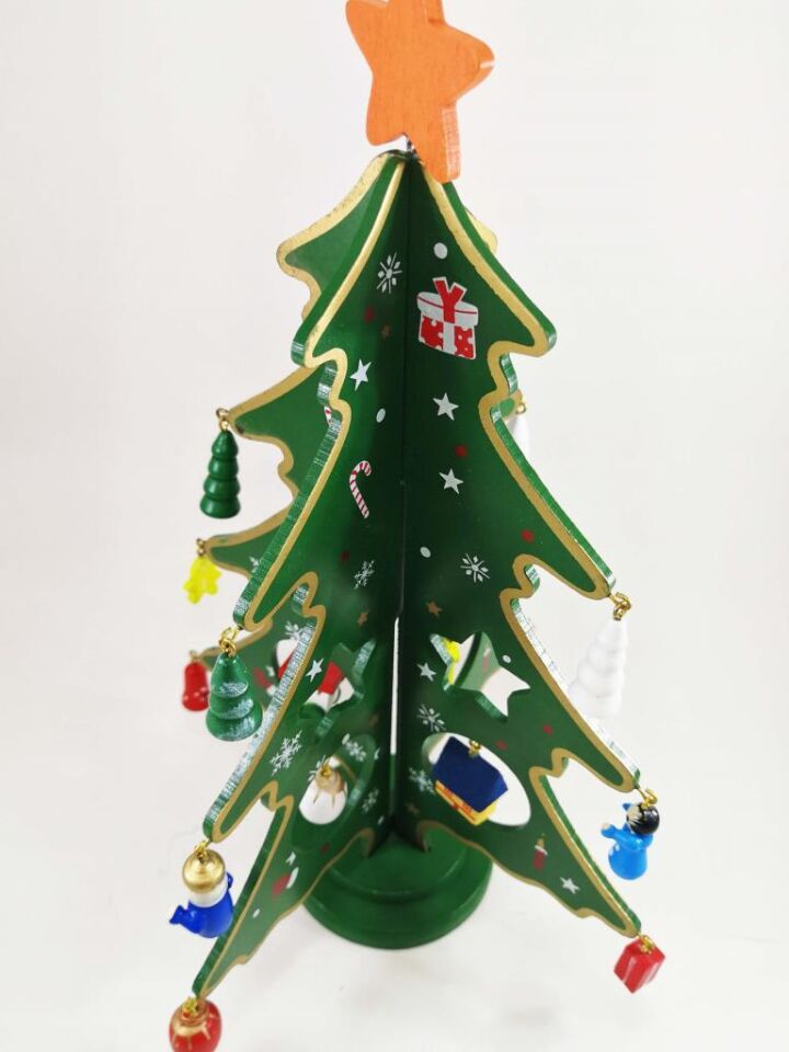 Ahşap Yılbaşı Ağacı Yılbaşı Süs Parti Dekoru YEŞİL