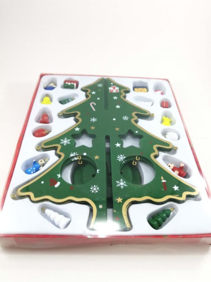 Ahşap Yılbaşı Ağacı Yılbaşı Süs Parti Dekoru YEŞİL