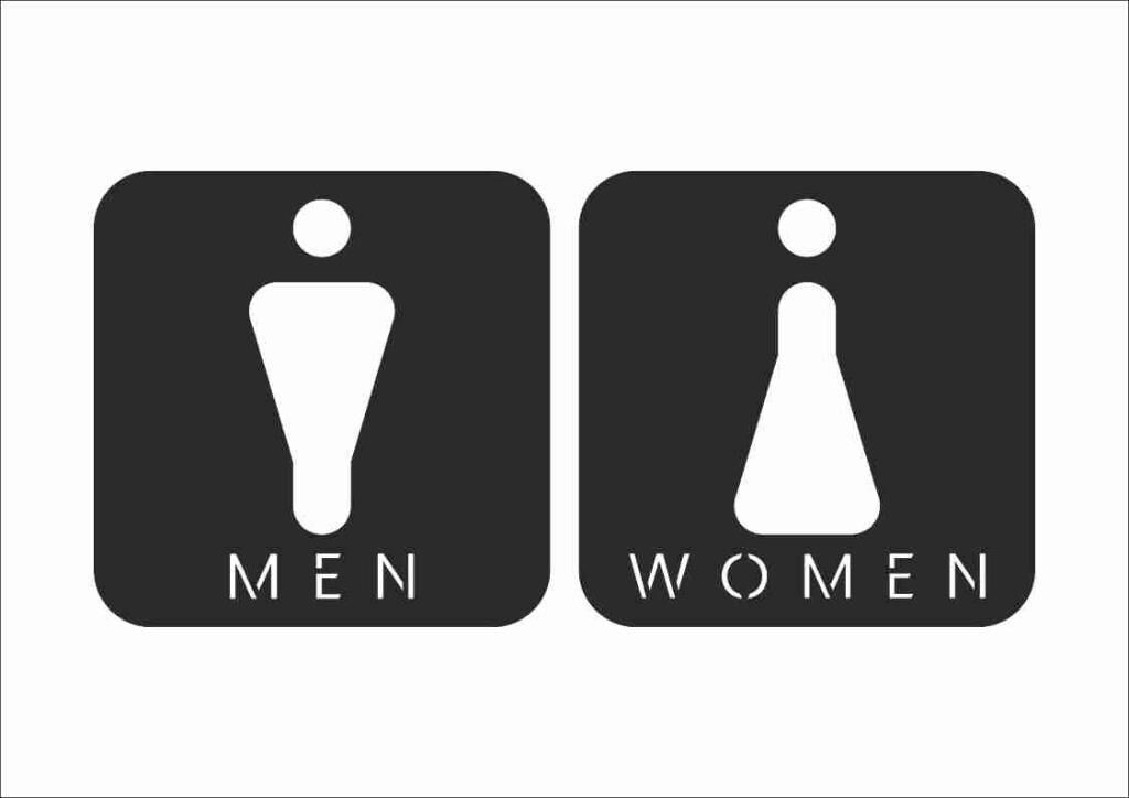 Dekoratif Ahşap Kadın Erkek WC İşareti Kapı Yönlendirme Levhası