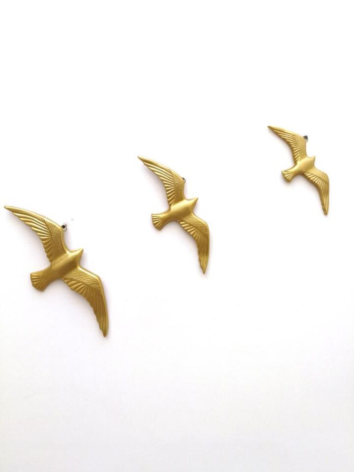 Dekoratif Üçlü Kuş Martı Duvar Süsü Ev Dekoru