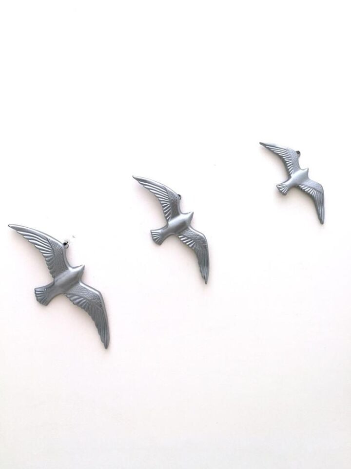 Dekoratif Üçlü Kuş Martı Duvar Süsü Ev Dekoru