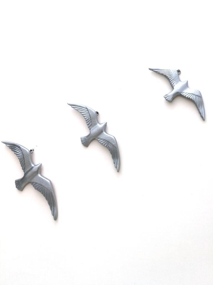 Dekoratif Üçlü Kuş Martı Duvar Süsü Ev Dekoru