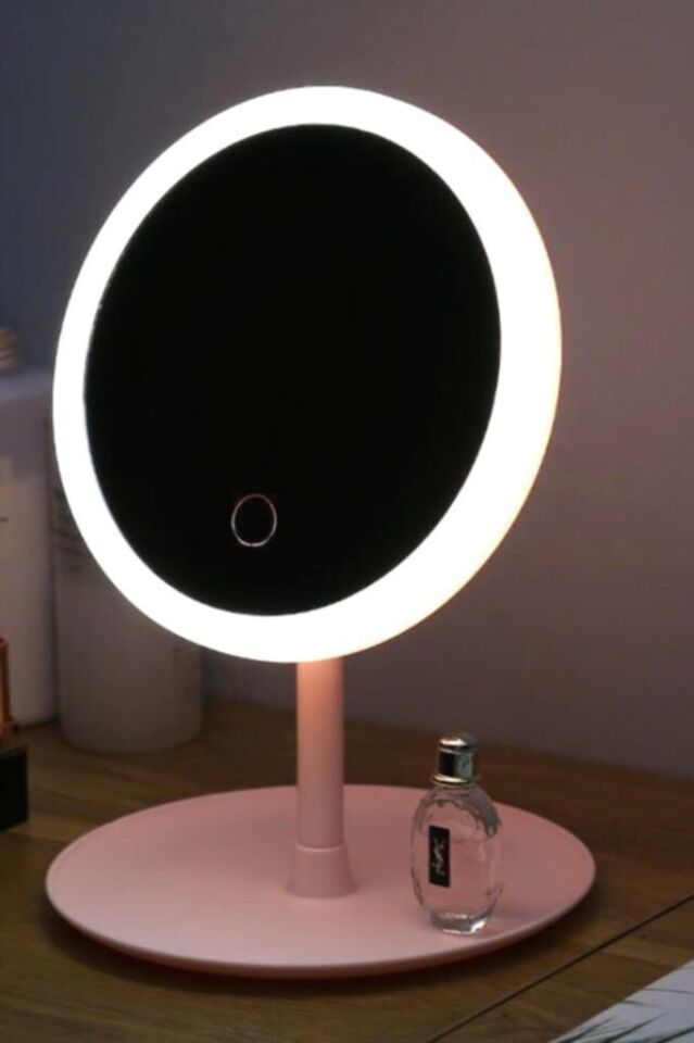 Dokunmatik Led Işıklı Makyaj Aynası Masa Üstü USB Şarjlı Makyaj Aynası