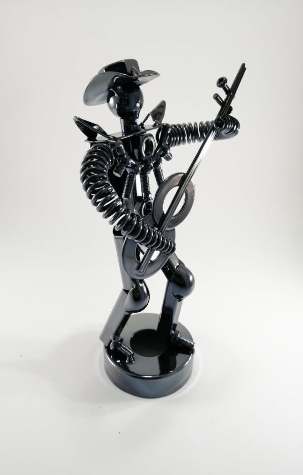 Dekoratif Gitar Çalan Metal Adam Masa Ofis Dekoru