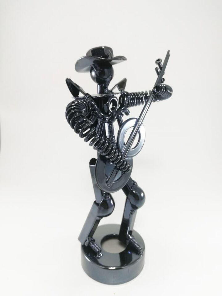 Dekoratif Gitar Çalan Metal Adam Masa Ofis Dekoru