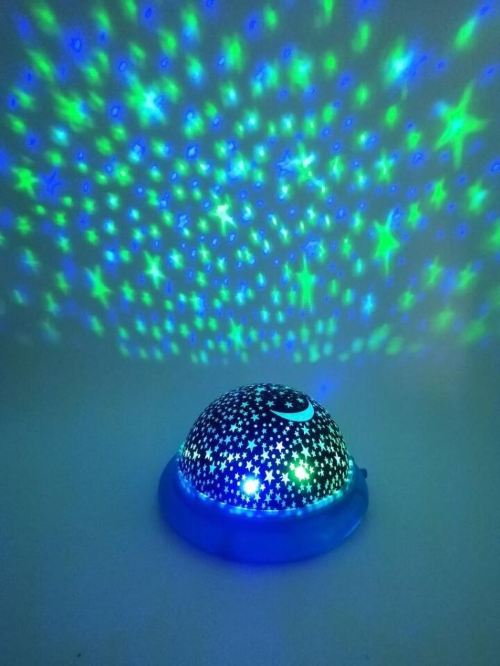 Renkli Yıldızlı Gökyüzü Projeksiyon Gece Lambası Masa Lambası Gökyüzü Ay Yıldız Lamba
