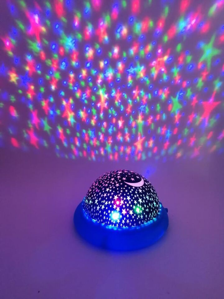 Renkli Yıldızlı Gökyüzü Projeksiyon Gece Lambası Masa Lambası Gökyüzü Ay Yıldız Lamba