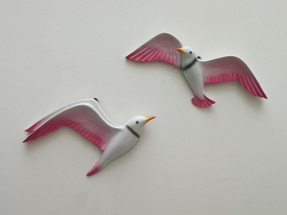 Dekoratif İkili Martı Çifti Duvar Süsü Kuş Ev Dekoru