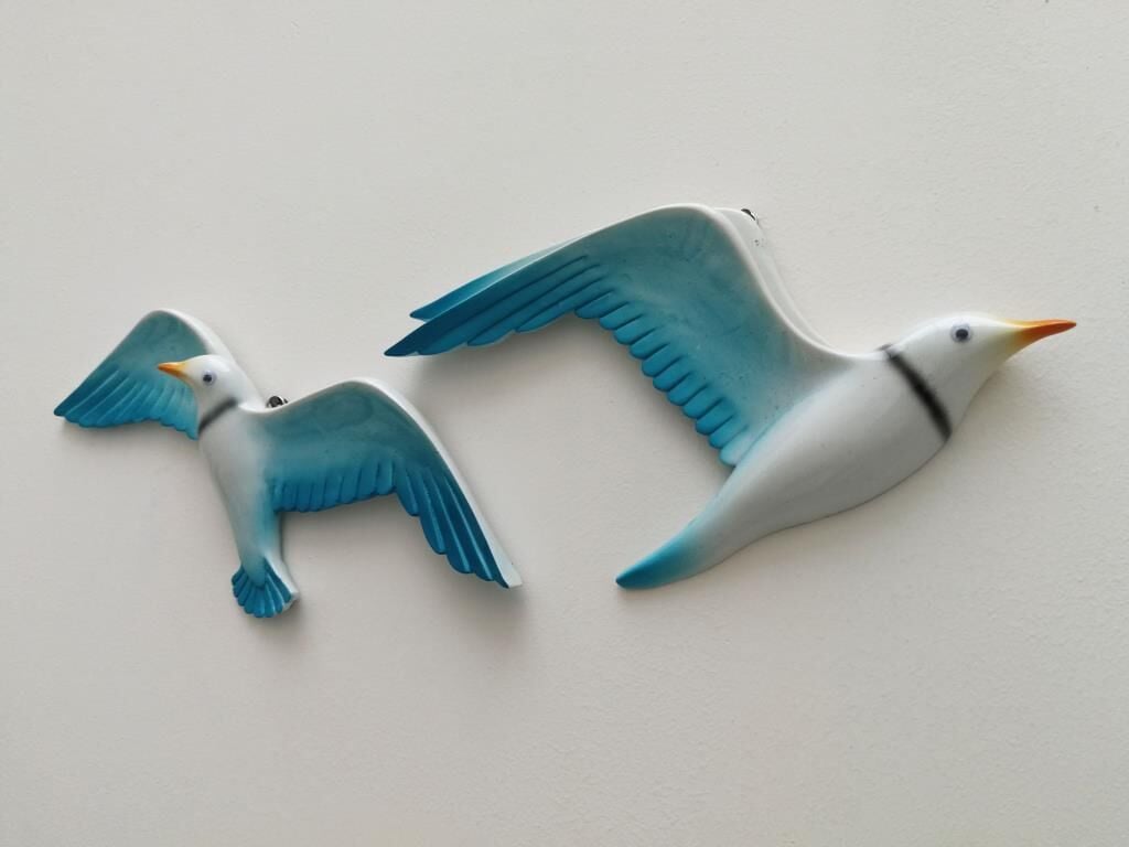 Dekoratif İkili Martı Çifti Duvar Süsü Kuş Ev Dekoru