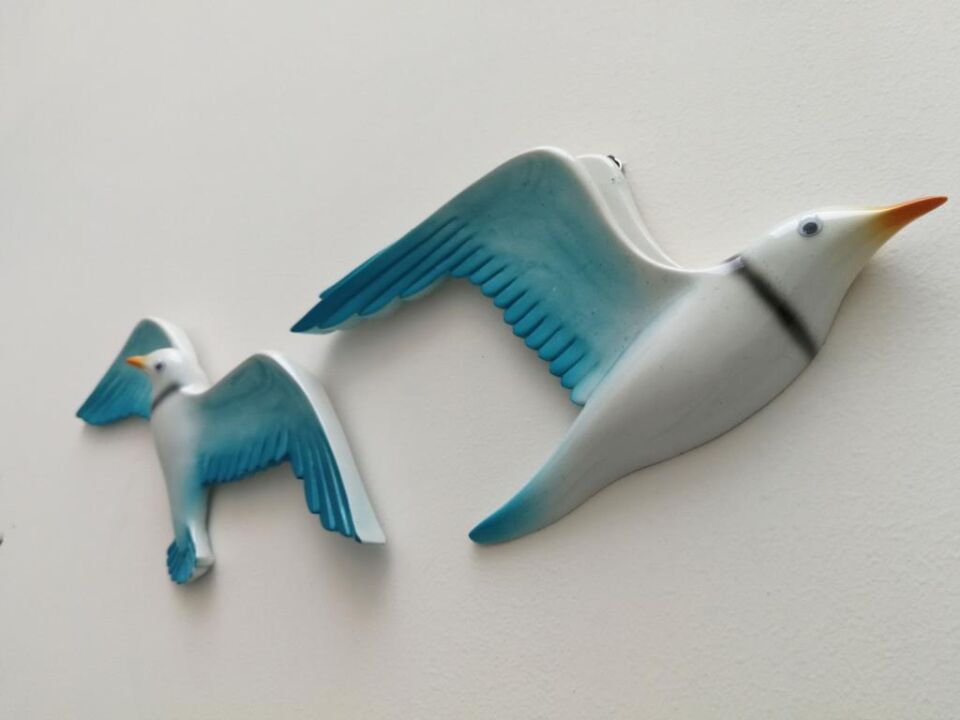 Dekoratif İkili Martı Çifti Duvar Süsü Kuş Ev Dekoru