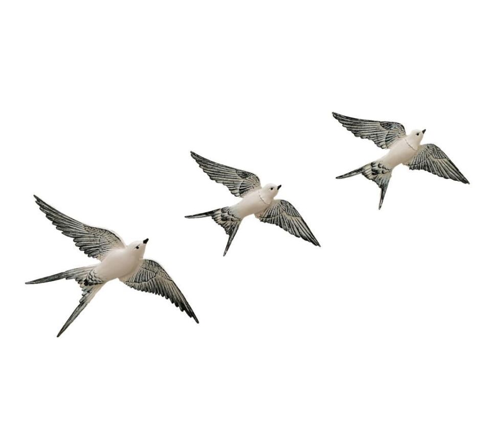 Dekoratif Üçlü Kırlangıç Duvar Süsü Üçlü Kuş Ev Dekoru