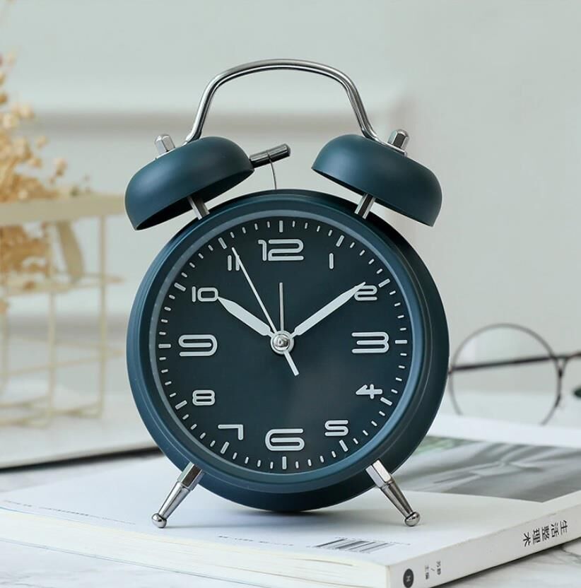 Dekoratif Çalar Saat Ev Ofis Aksesuar Nostaljik Işıklı Masa Saati Beyaz