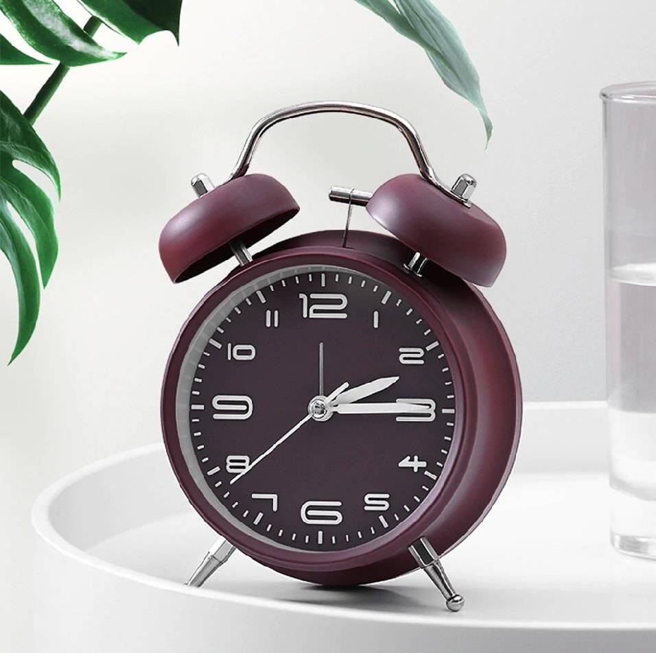 Dekoratif Çalar Saat Ev Ofis Aksesuar Nostaljik Işıklı Masa Saati Beyaz