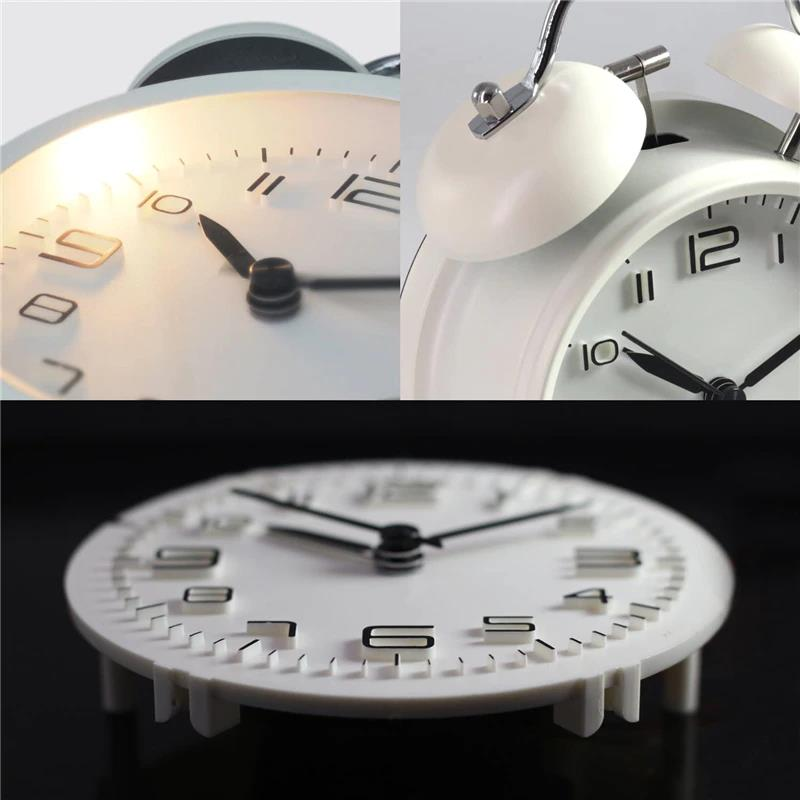 Dekoratif Çalar Saat Ev Ofis Aksesuar Nostaljik Işıklı Masa Saati Beyaz