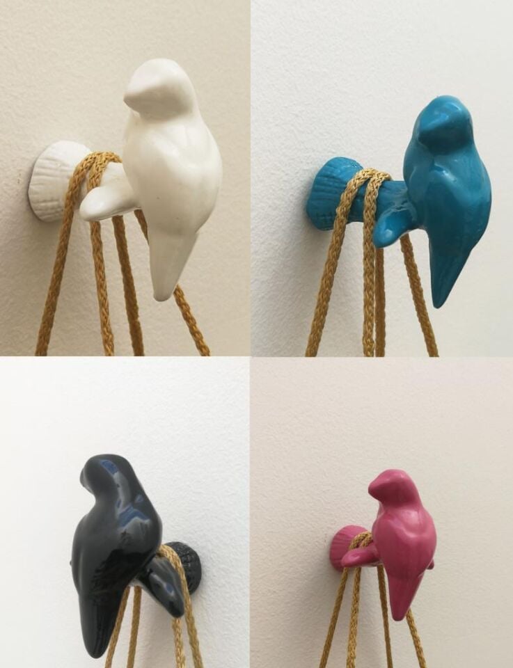 Dekoratif Tekli Kuş Modern Askılık Duvar Dekoru Askılık