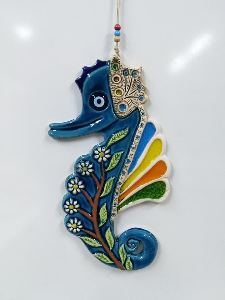 Seramik Denizatı Dekoratif El İşi Hediyelik Duvar Süsü Büyük Boy Nazarlık