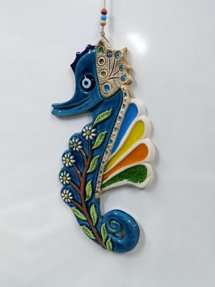 Seramik Denizatı Dekoratif El İşi Hediyelik Duvar Süsü Büyük Boy Nazarlık