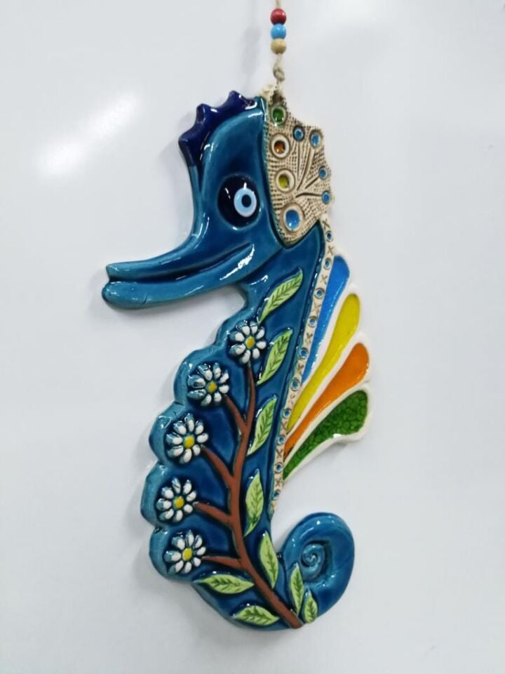 Seramik Denizatı Dekoratif El İşi Hediyelik Duvar Süsü Büyük Boy Nazarlık