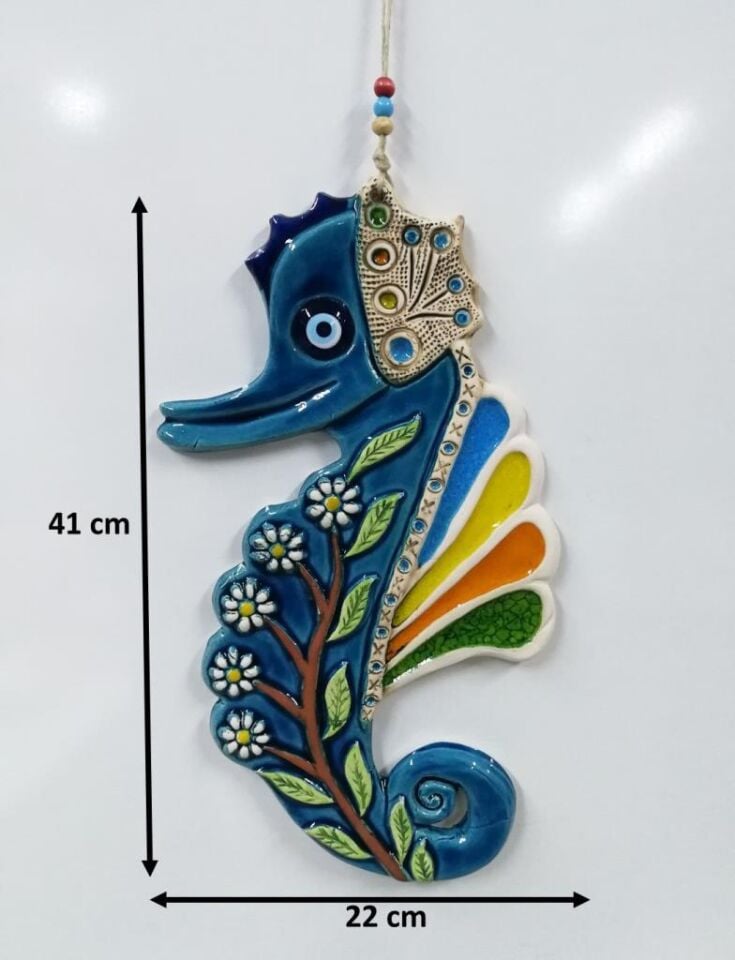 Seramik Denizatı Dekoratif El İşi Hediyelik Duvar Süsü Büyük Boy Nazarlık