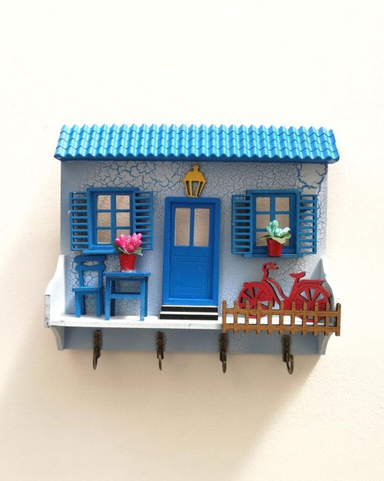 Ev Anahtarlık Duvar Ahşap Anahtar Askısı