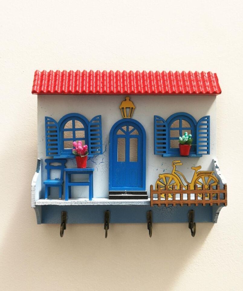 Ev Anahtarlık Duvar Ahşap Anahtar Askısı