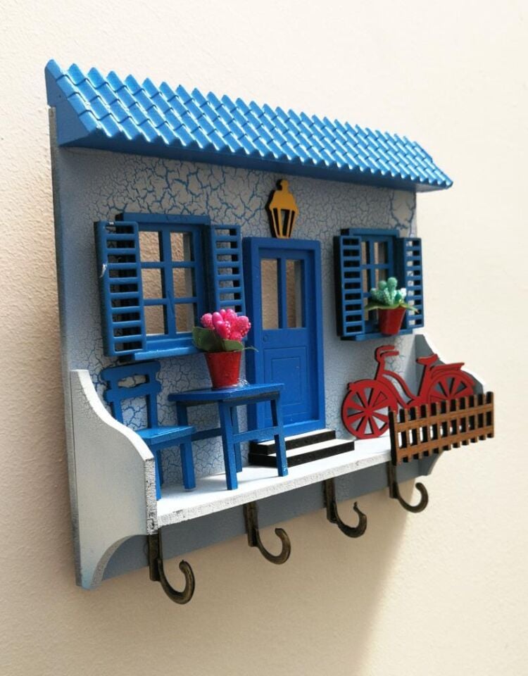 Ev Anahtarlık Duvar Ahşap Anahtar Askısı