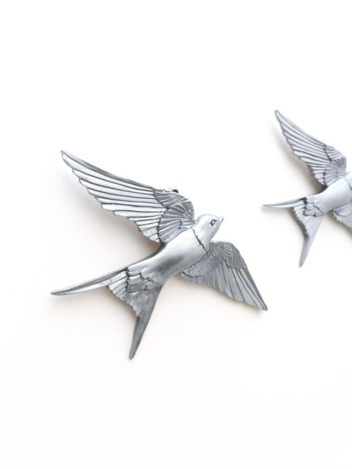 Dekoratif Üçlü Kırlangıç Duvar Süsü Üçlü Kuş Ev Dekoru