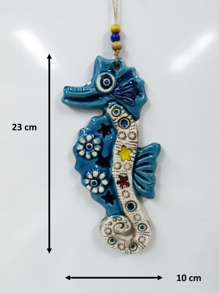 Seramik Denizatı Figürlü Dekoratif El İşi Duvar Süsü Nazarlık
