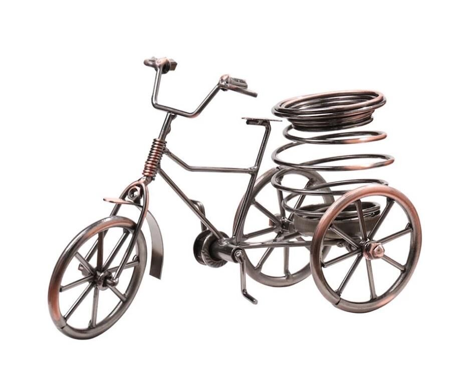 Dekoratif Retro Bisiklet Figürlü Kalemlik Metal Masa Süsü Dekor