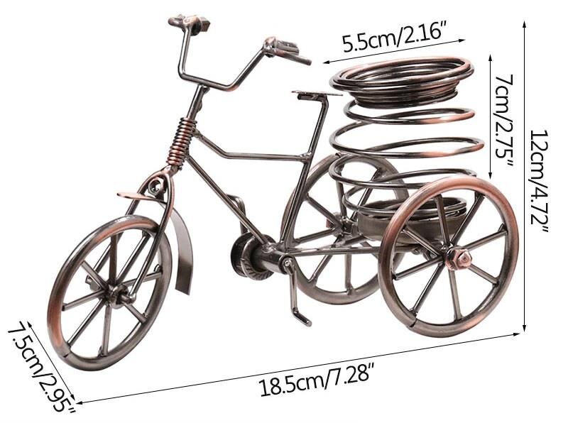 Dekoratif Retro Bisiklet Figürlü Kalemlik Metal Masa Süsü Dekor