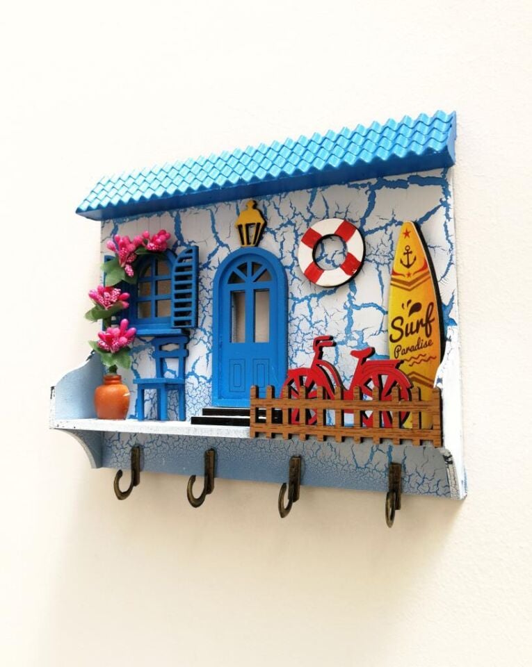 Ev Anahtarlık Duvar Ahşap Hediyelik Anahtar Askısı