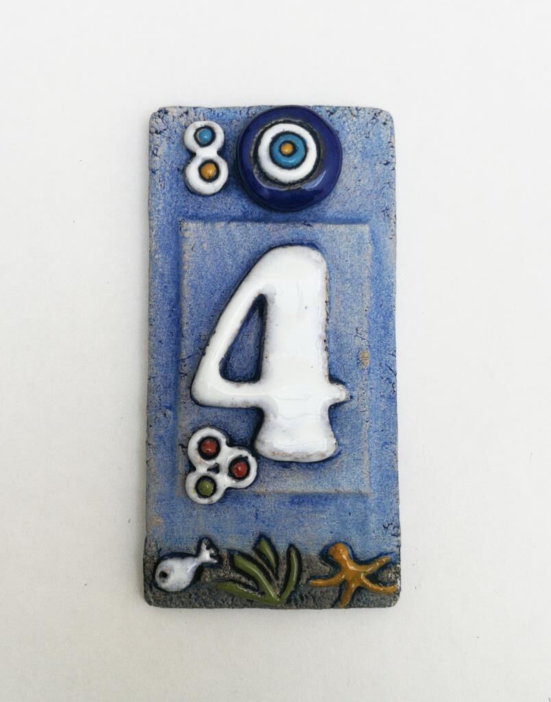 Özel Tasarım  Seramik 4 Kapı Numarası Kapı Önü Aksesuar