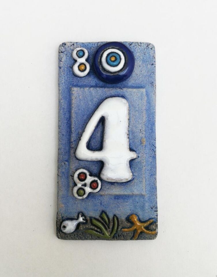 Özel Tasarım  Seramik 4 Kapı Numarası Kapı Önü Aksesuar