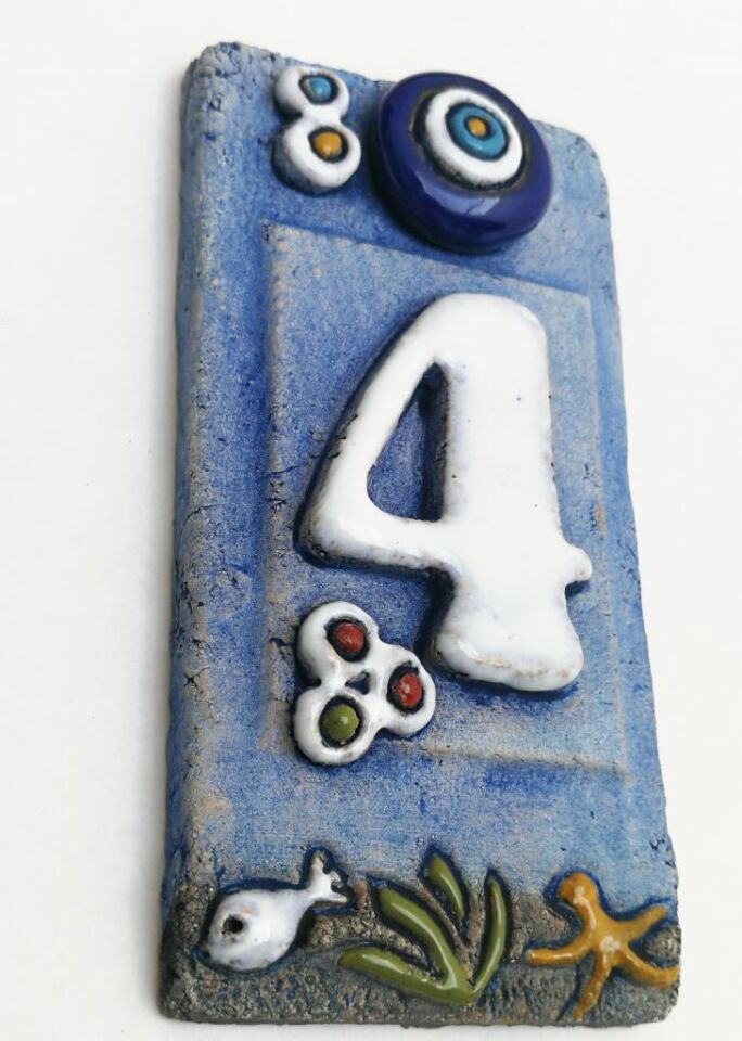 Özel Tasarım  Seramik 4 Kapı Numarası Kapı Önü Aksesuar