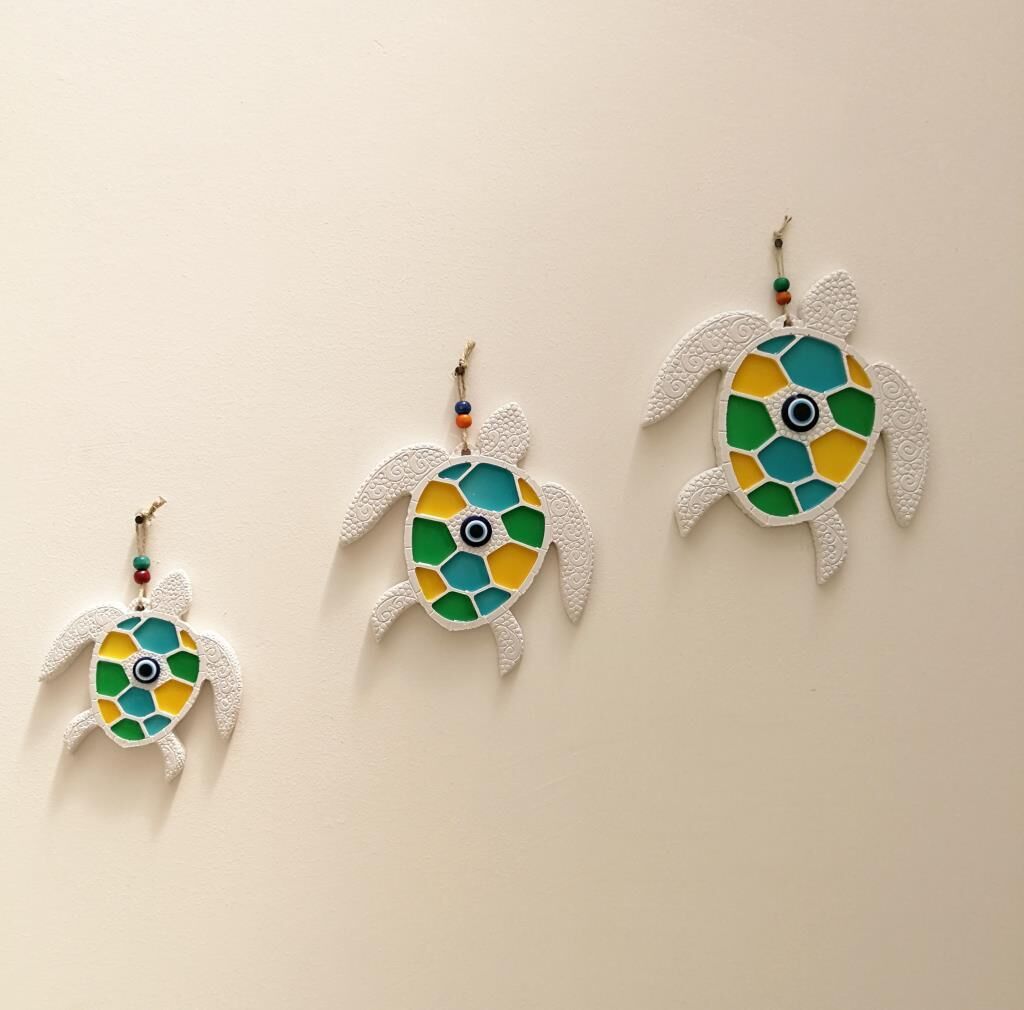 Dekoratif Üçlü Deniz Kaplumbağası Duvar Süsü Üçlü Kaplumbağa Ev Dekoru