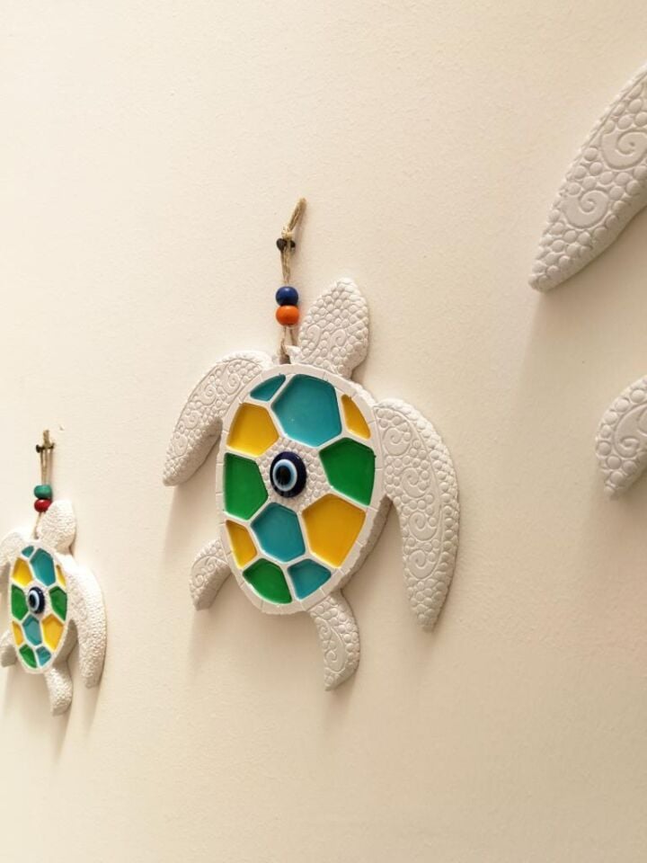 Dekoratif Üçlü Deniz Kaplumbağası Duvar Süsü Üçlü Kaplumbağa Ev Dekoru