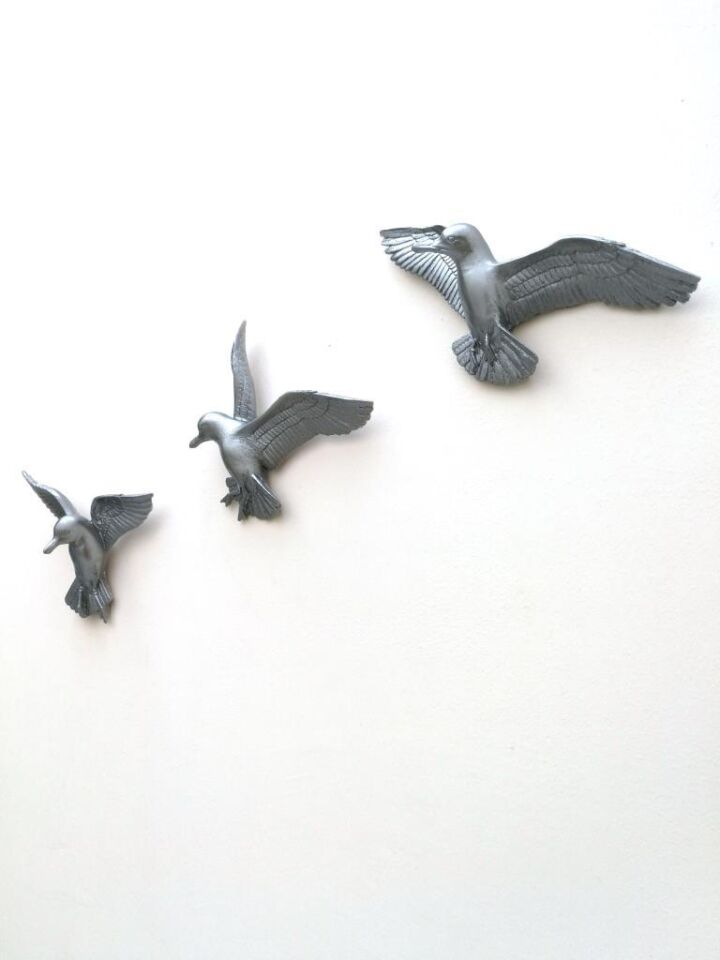 Üçlü Kuş Duvar Süsü Dekoratif Üçlü Martı