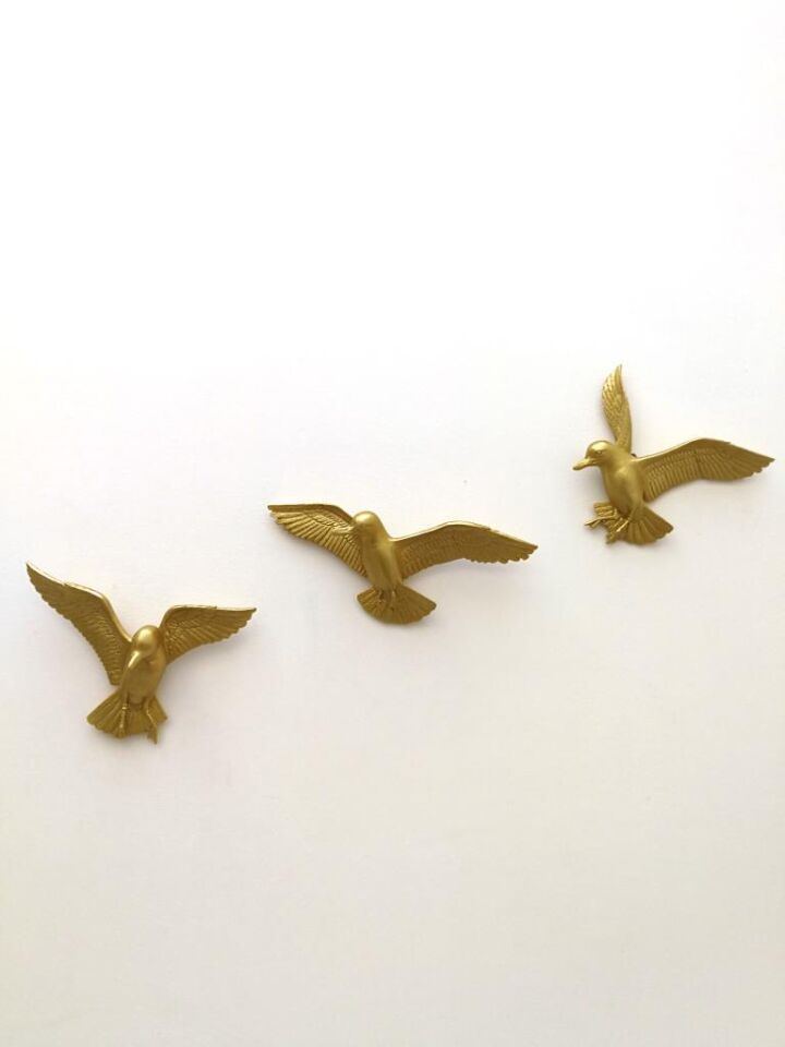 Üçlü Kuş Duvar Süsü Dekoratif Üçlü Martı