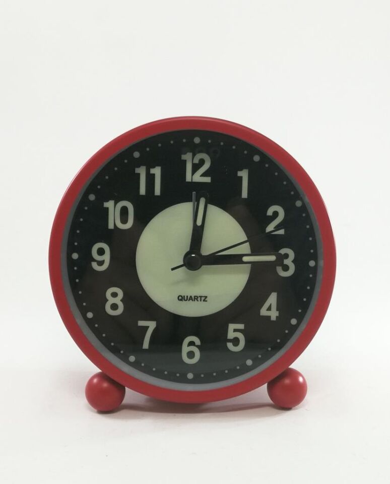 Dekoratif Çalar Saat Ev Ofis Aksesuar Fosforlu ve Işıklı Masa Saati Beyaz