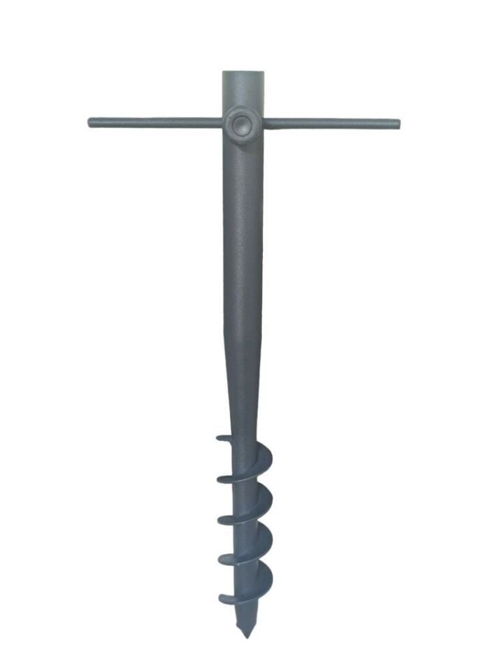 Plaj Şemsiye Sabitleme Kazığı Metal Burgulu Kazığı Güçlü Plaj Şemsiyesi Direk Sabitleyici